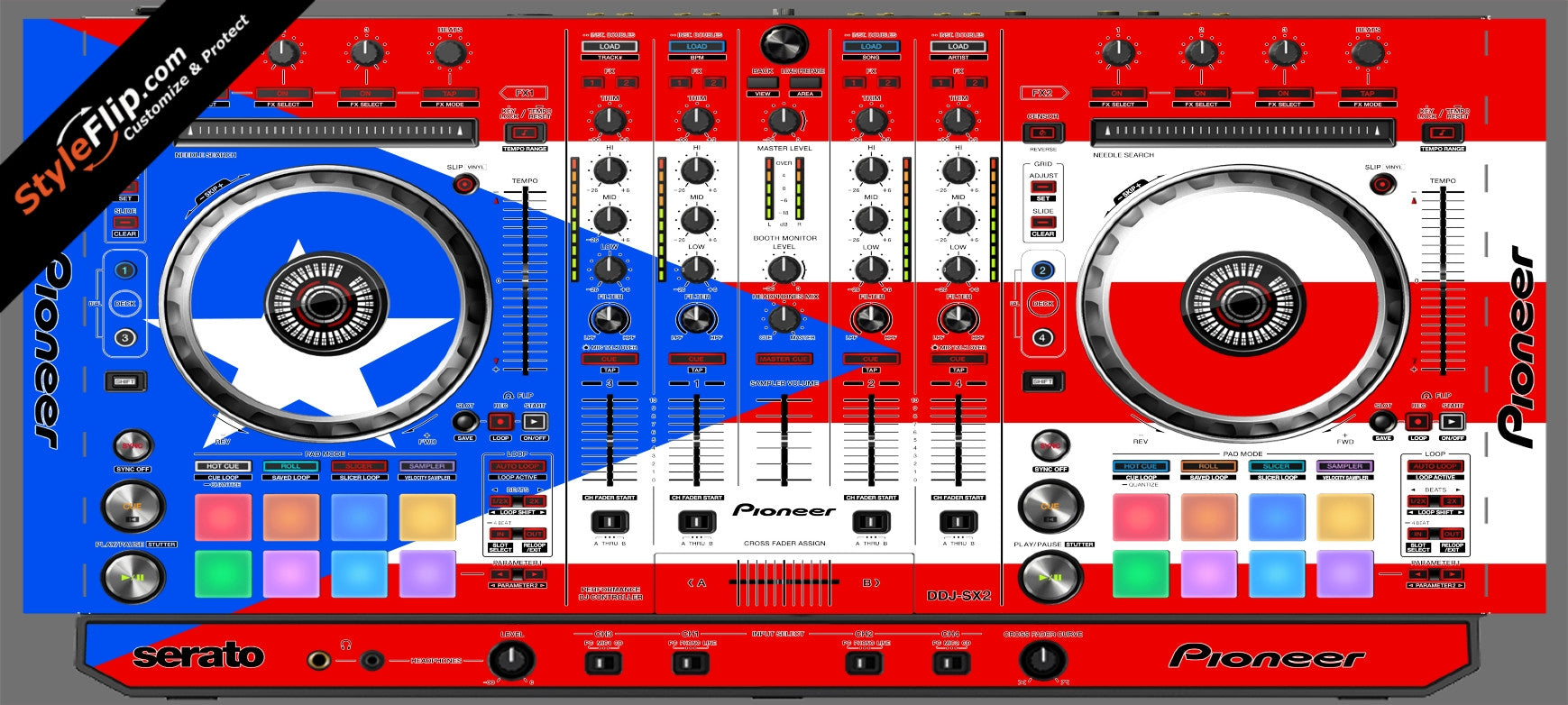 Puerto Rican flag Pioneer DDJ-SX2