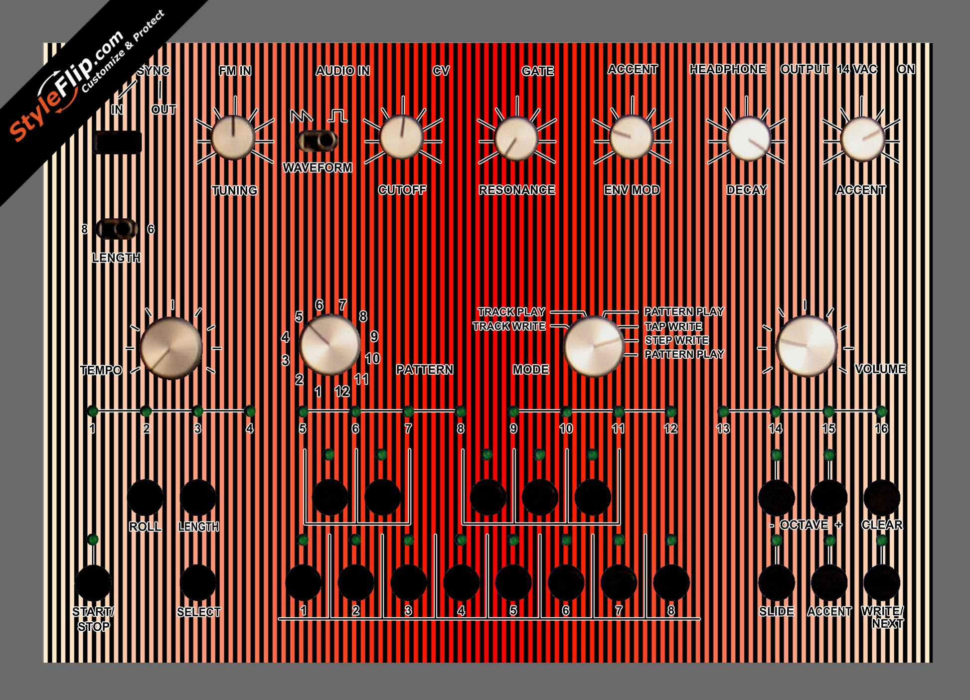 Red Stripes Acidlab Bassline 2