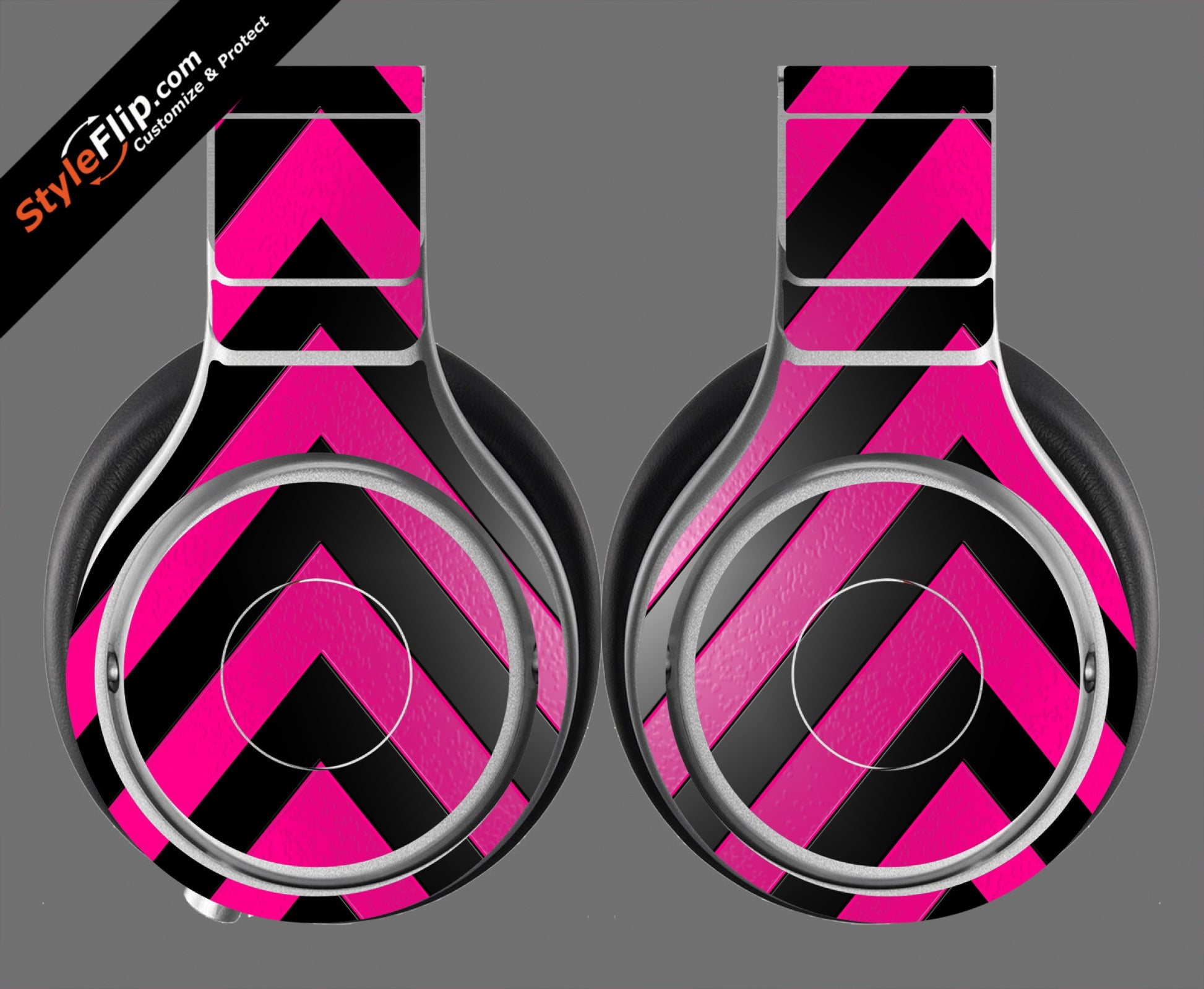 Black & Hot Pink Chevron Beats By Dr. Dre Beats Pro Model