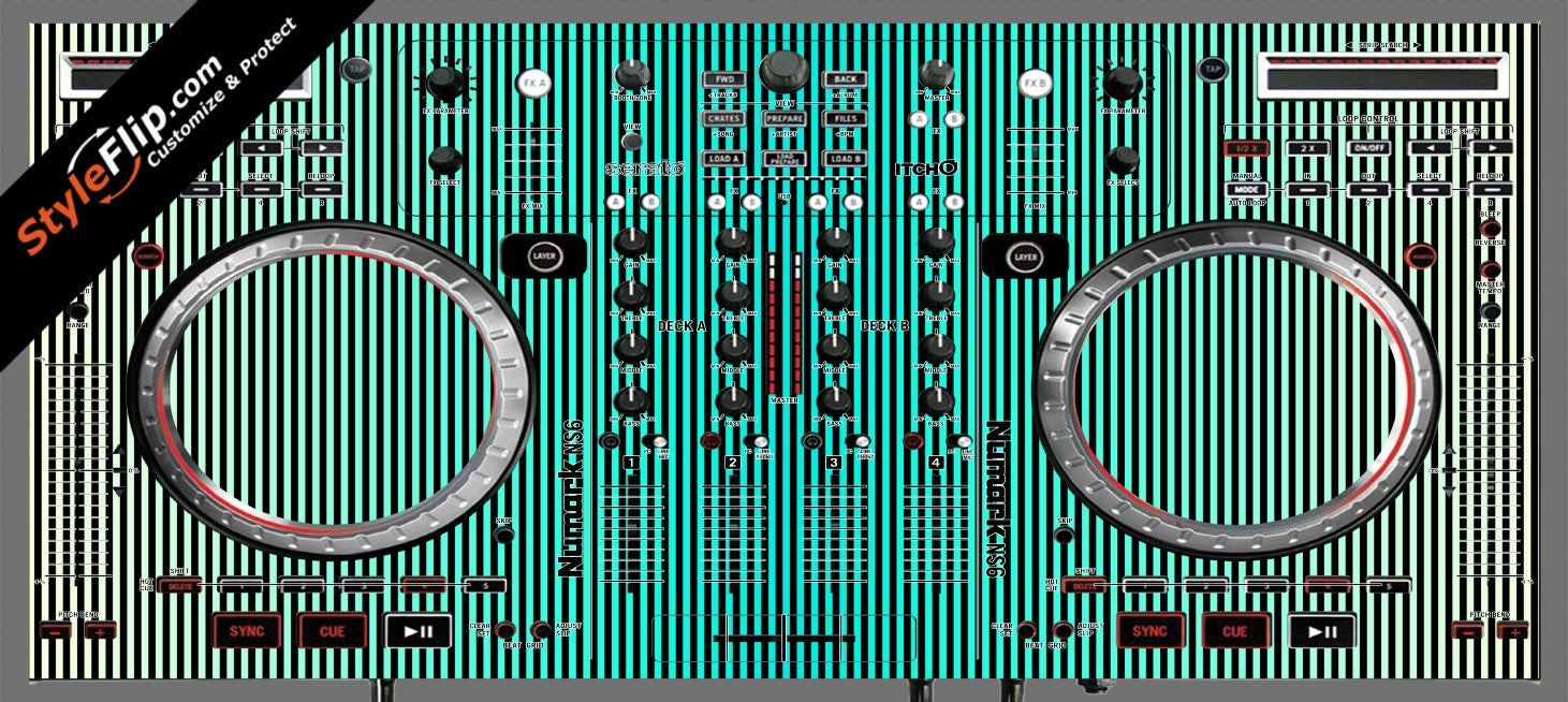 Teal Stripes Numark NS-6