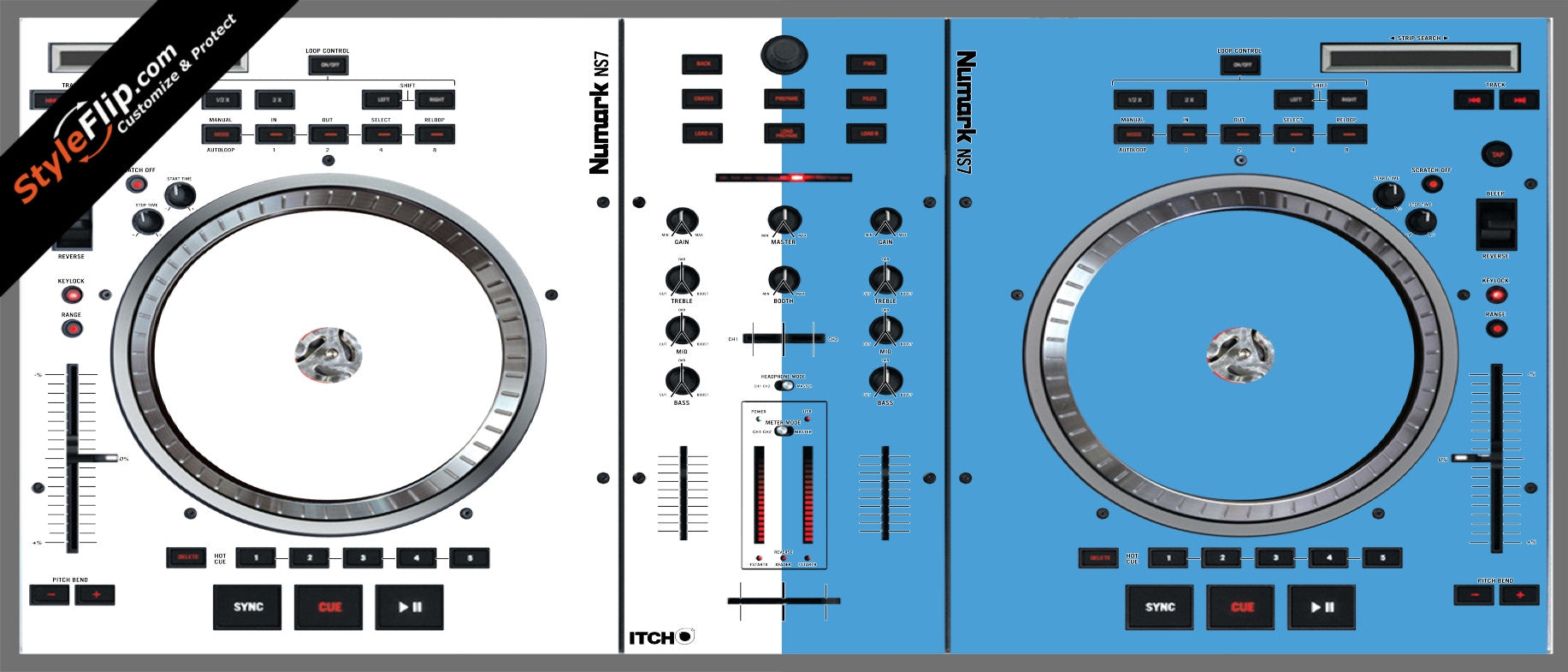 Blue & White Numark NS-7