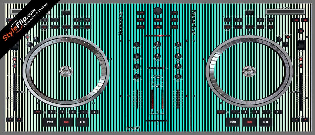 Teal Stripes Numark NS-7
