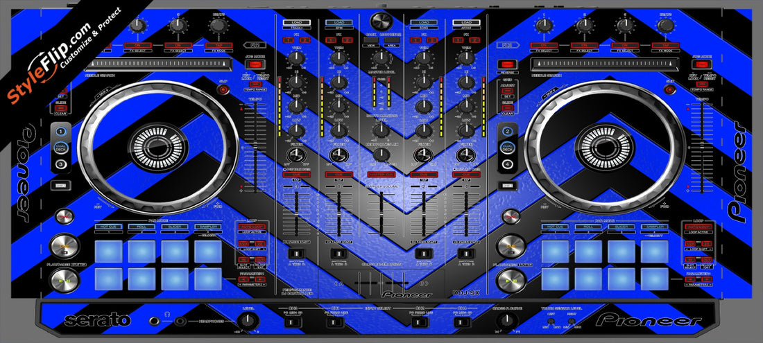 Black & Blue Chevron Pioneer DDJ-SX