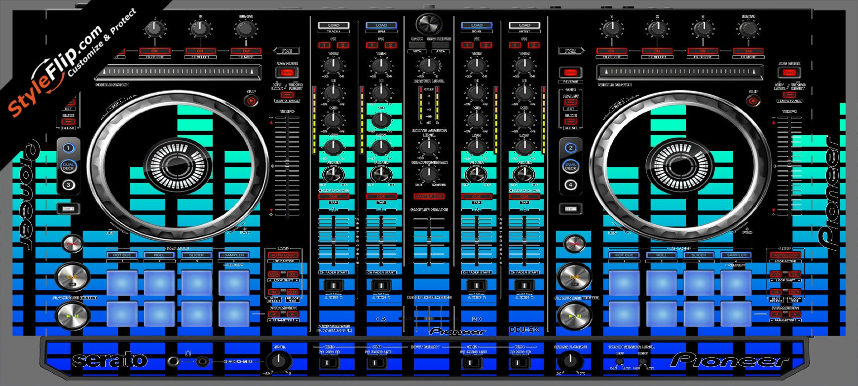 Blue Equalizer  Pioneer DDJ-SX