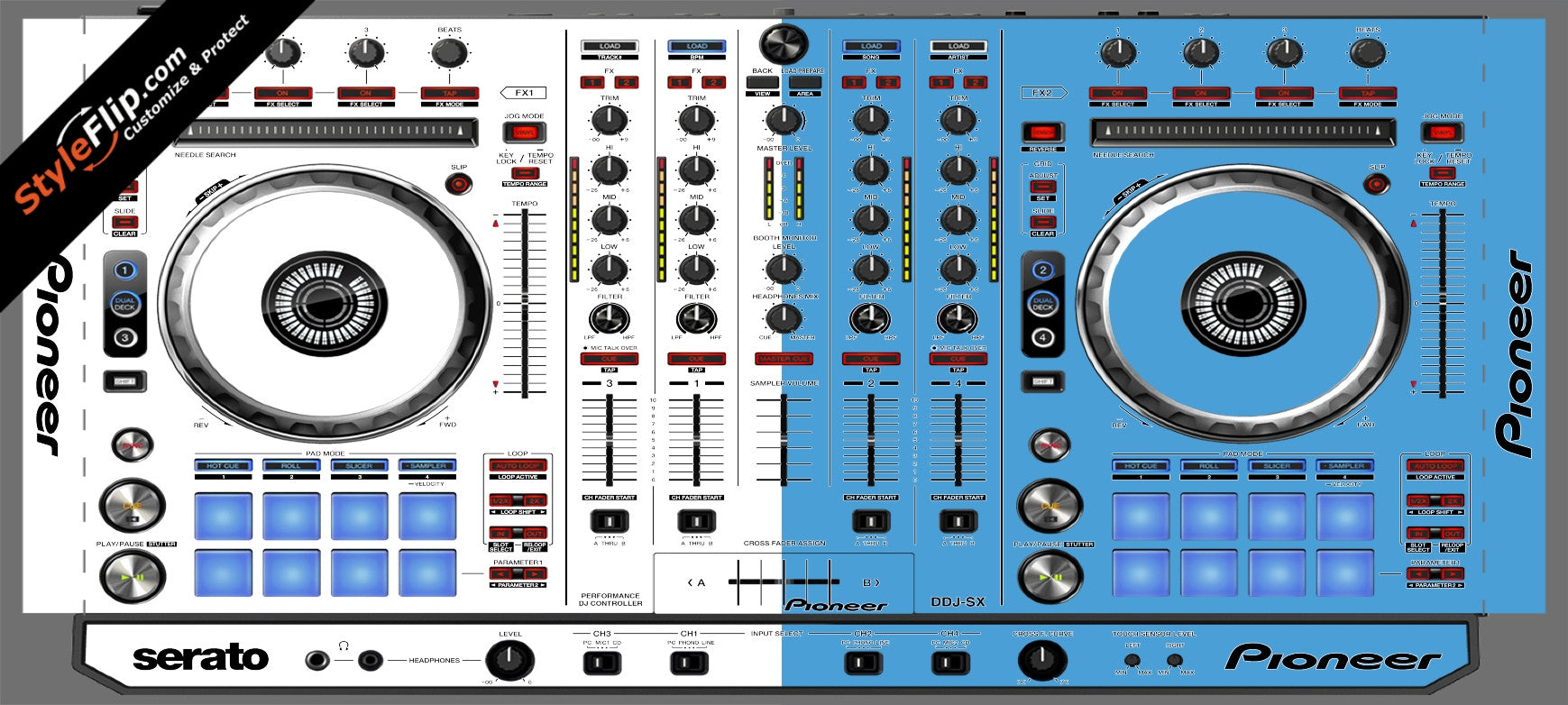 Blue & White Pioneer DDJ-SX
