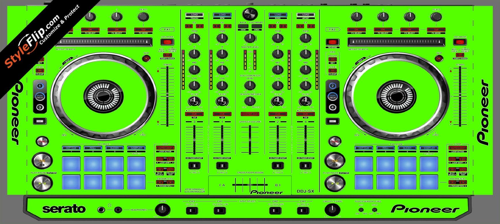 Solid Green Pioneer DDJ-SX