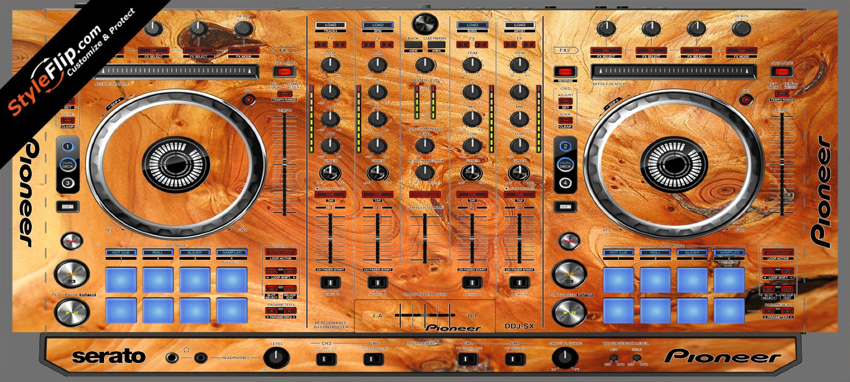 Stained Wood Pioneer DDJ-SX