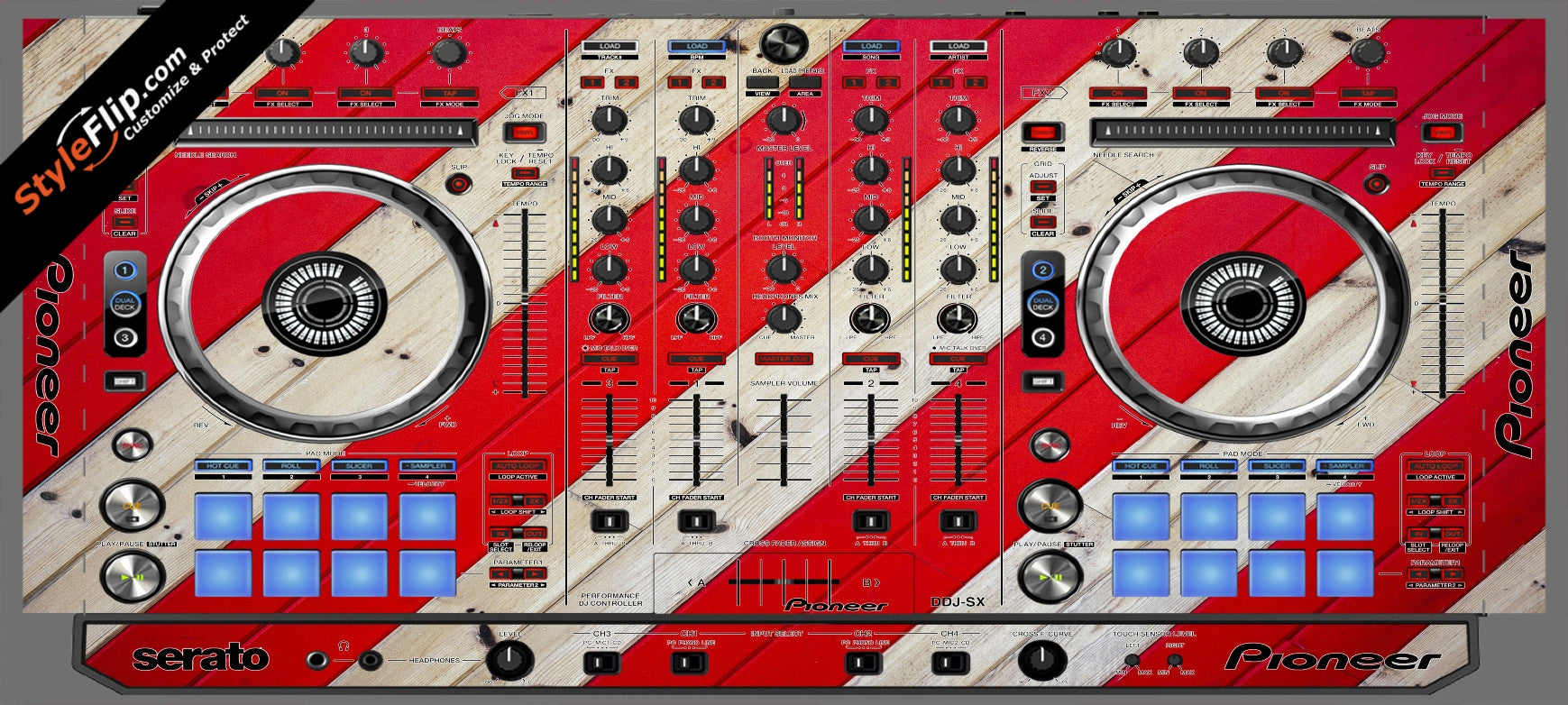 Striped Wood  Pioneer DDJ-SX
