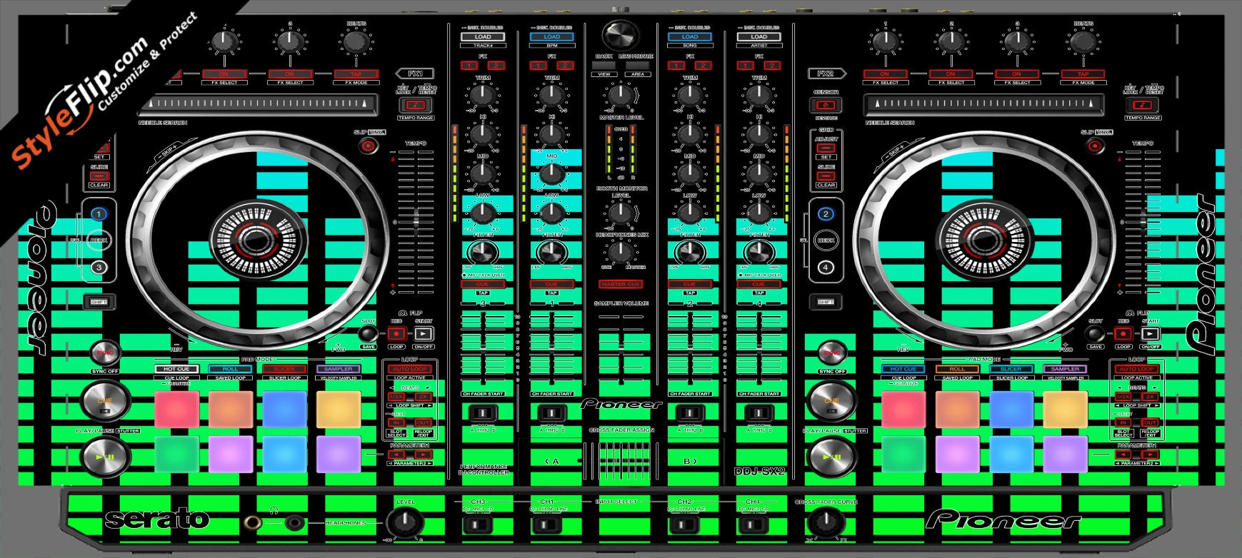 Green Equalizer  Pioneer DDJ-SX2