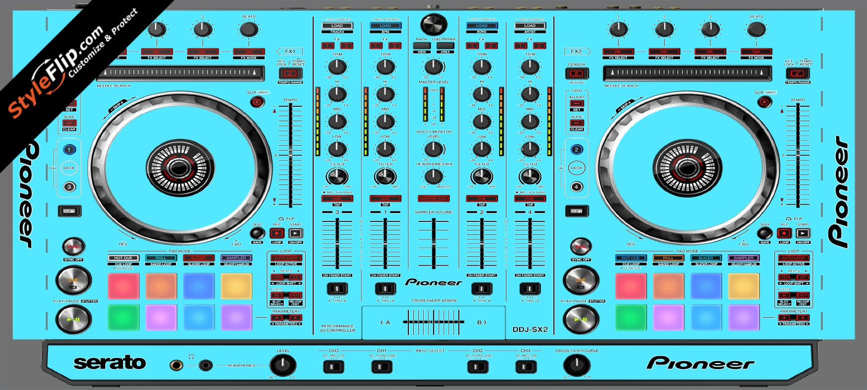 Solid Blue Pioneer DDJ-SX2