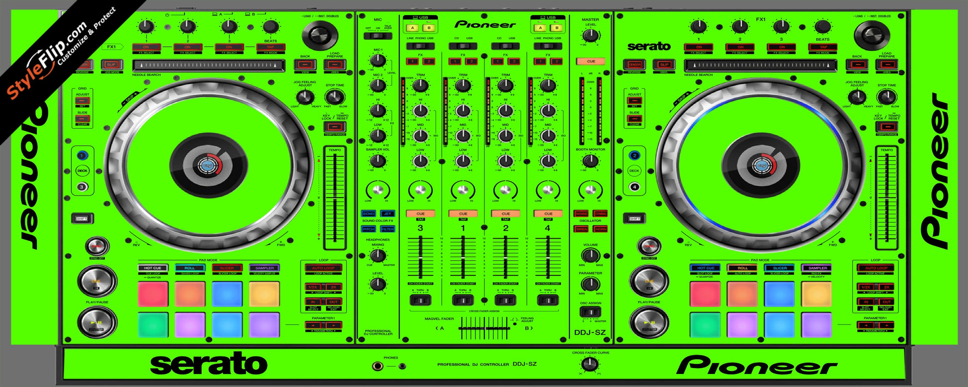Solid Green Pioneer DDJ-SZ