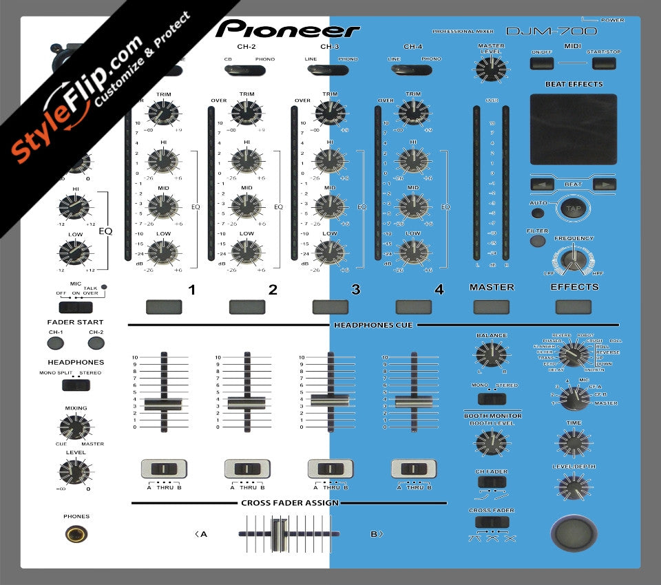 Blue & White Pioneer DJM 700