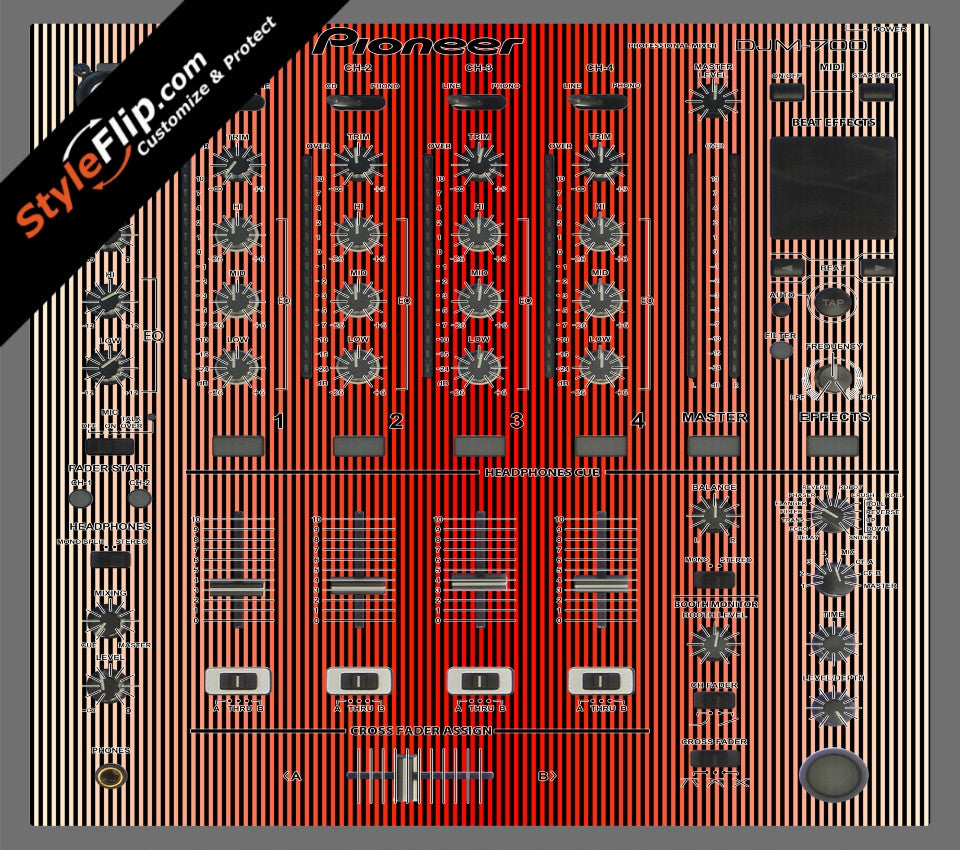 Red Stripes Pioneer DJM 700