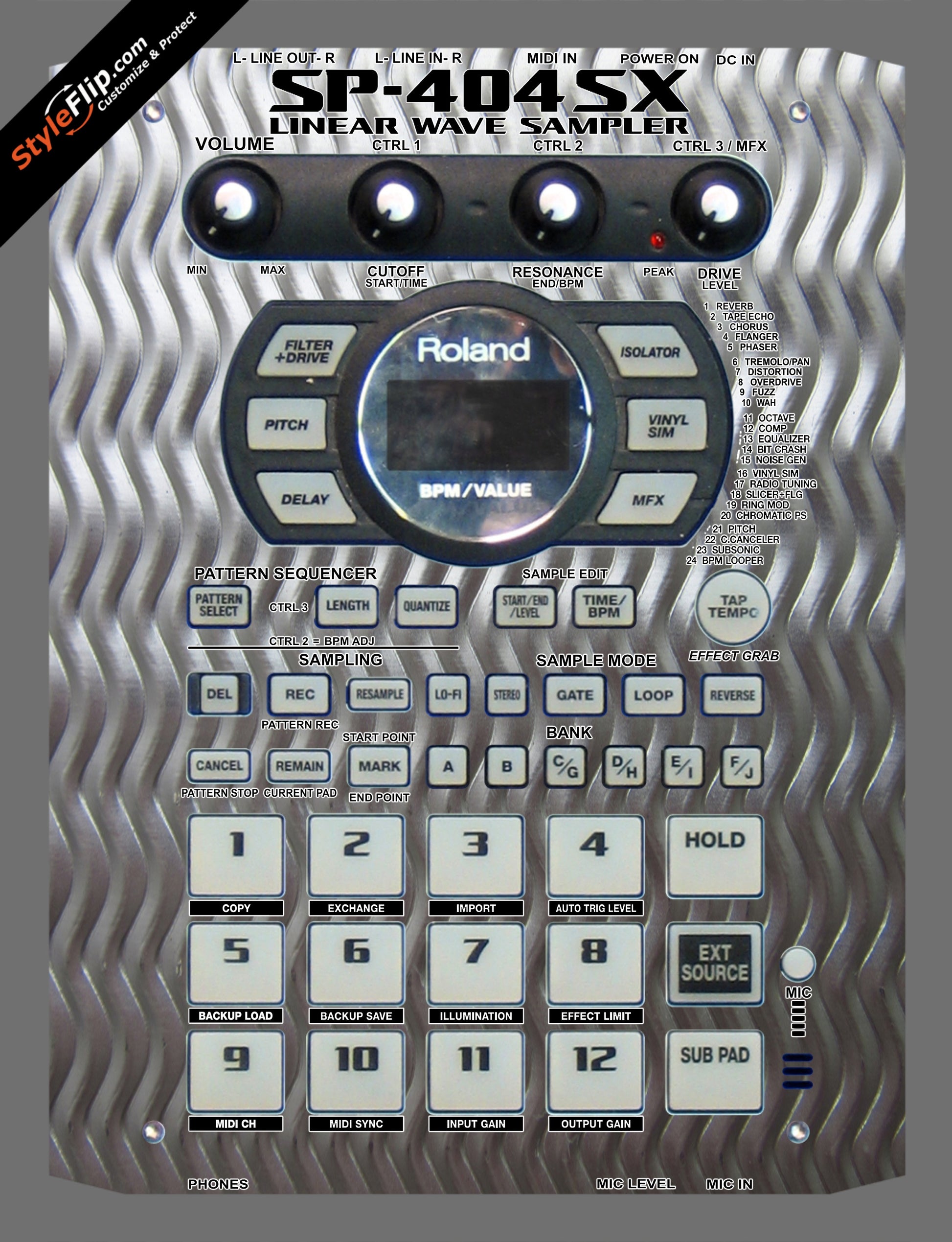 Embossed Roland SP-404 SX