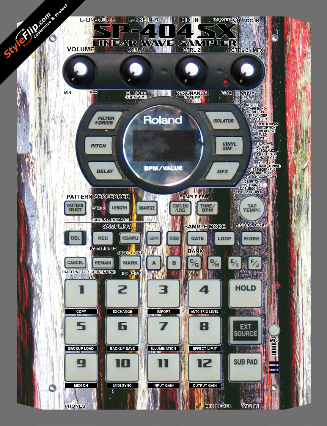 Painted Wood  Roland SP-404 SX