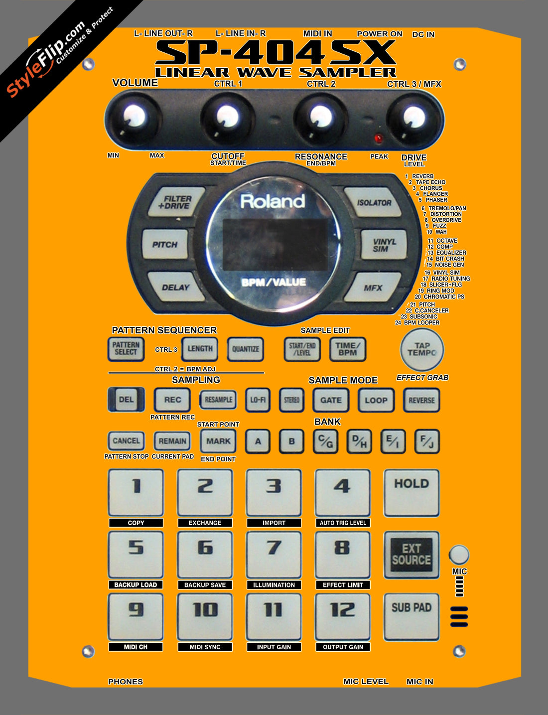 Solid Orange Roland SP-404 SX