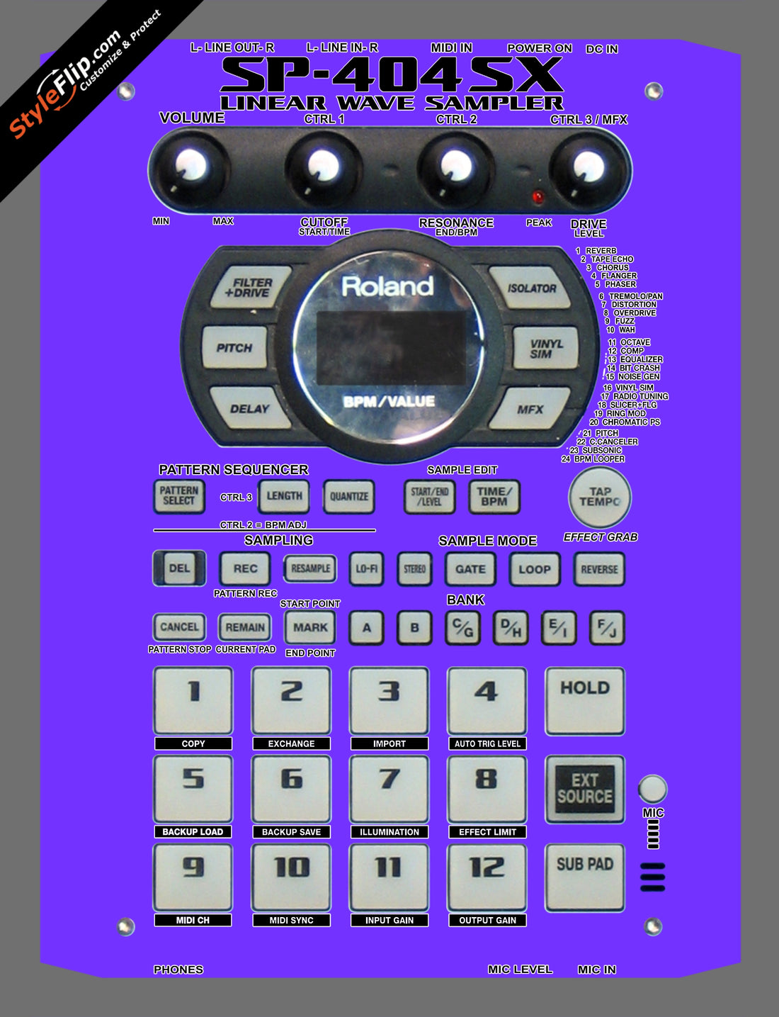 Solid Purple Roland SP-404 SX
