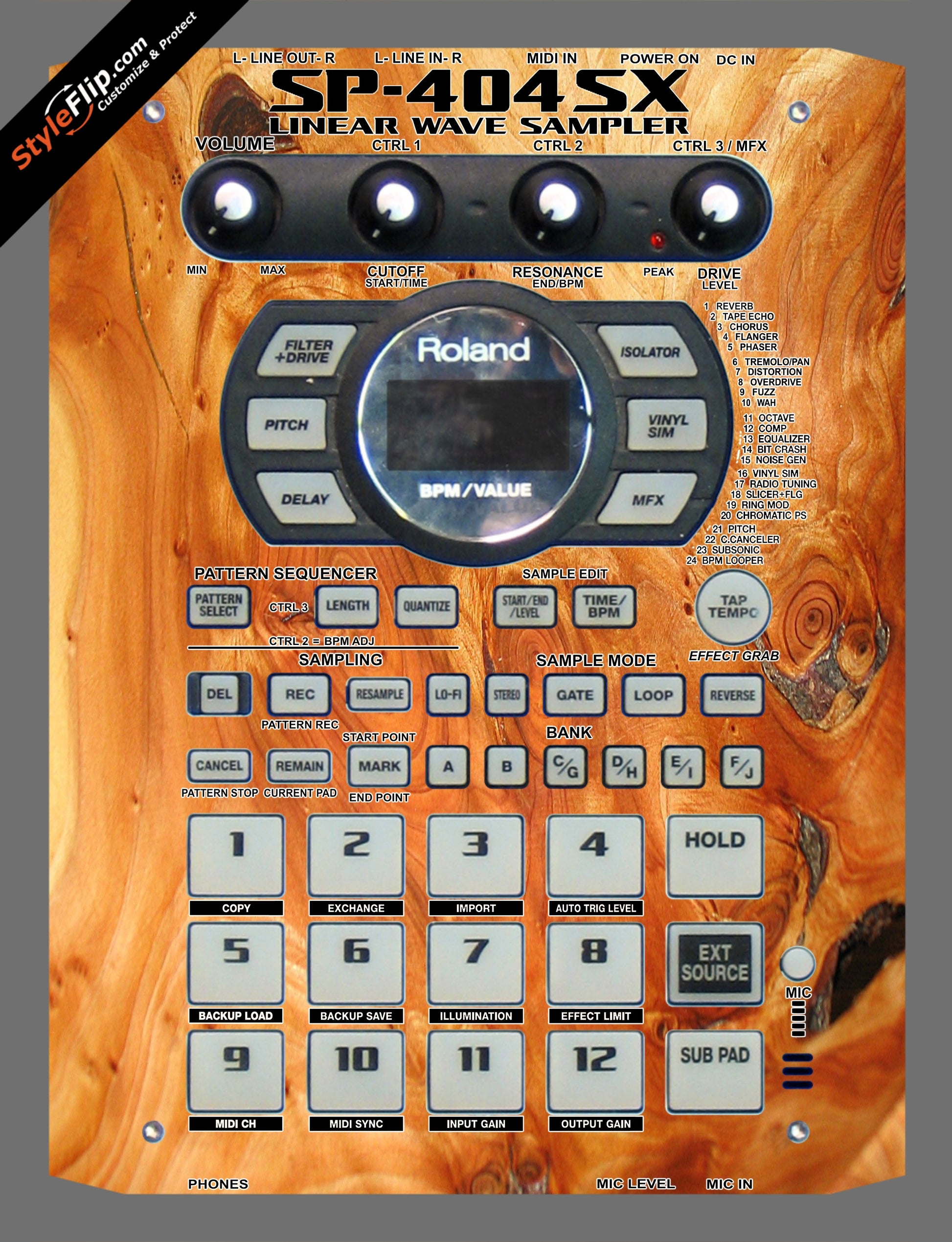 Stained Wood Roland SP-404 SX