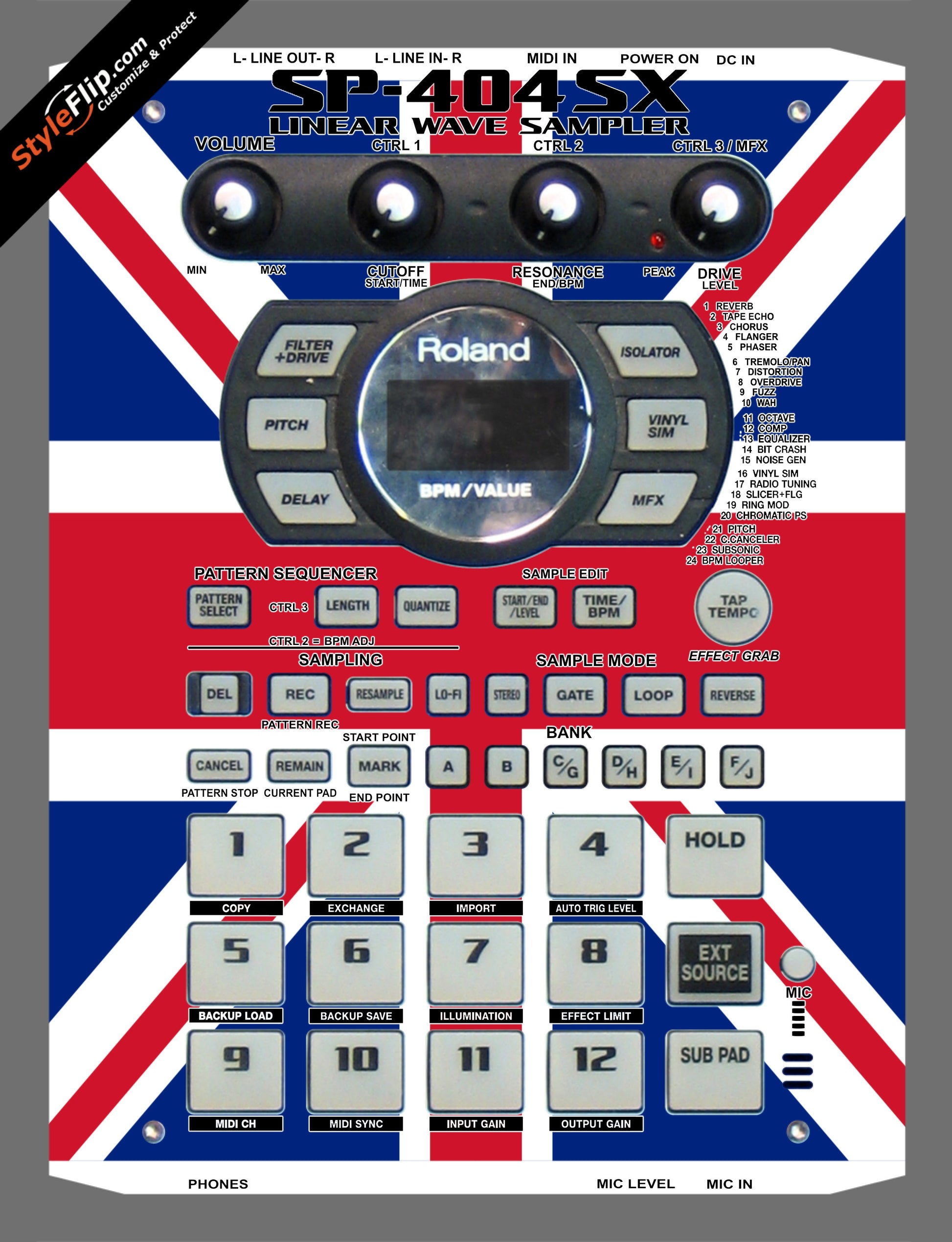 United Kingdom Flag Roland SP-404 SX