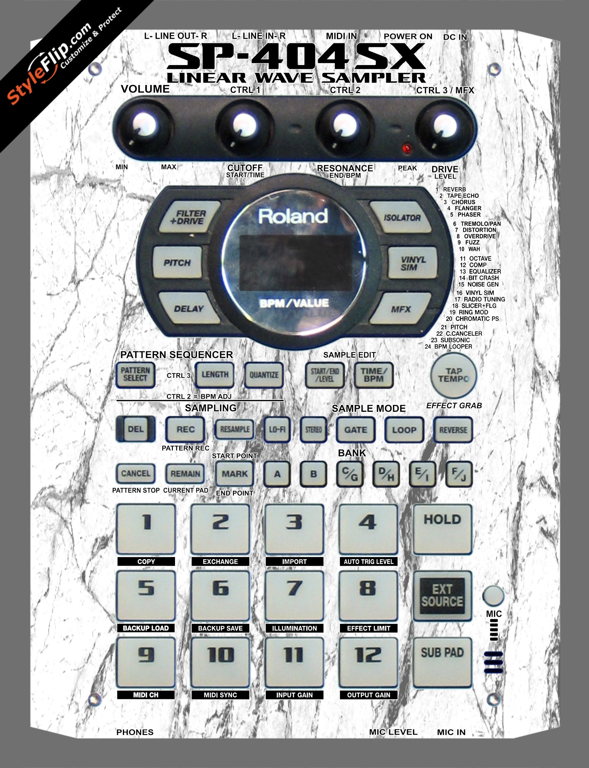 White Marble Roland SP-404 SX
