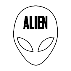 Custom Stickers 3"x4" Alien 