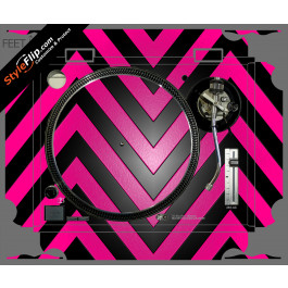 Black & Hot Pink Chevron Technics SL-1200 MK2